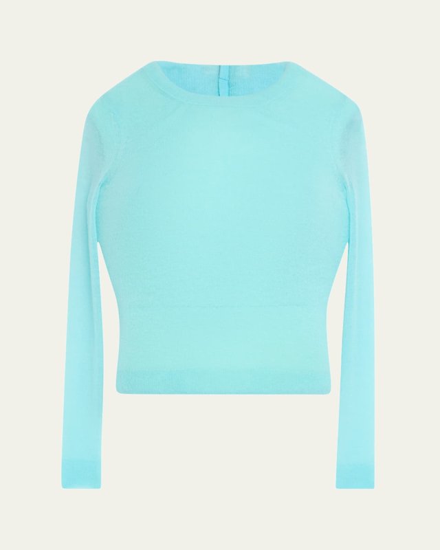 Padded Long-Sleeve Mohair Sweat